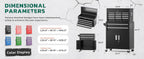 Tool Chest, 8-Drawer Rolling Tool Cart with Hooks, Tray Divider, Liners, 2 in 1 Detachable Tool Cabinet, Metal Tool StoraCart, Tool Box for GaraWorkshop(Black)