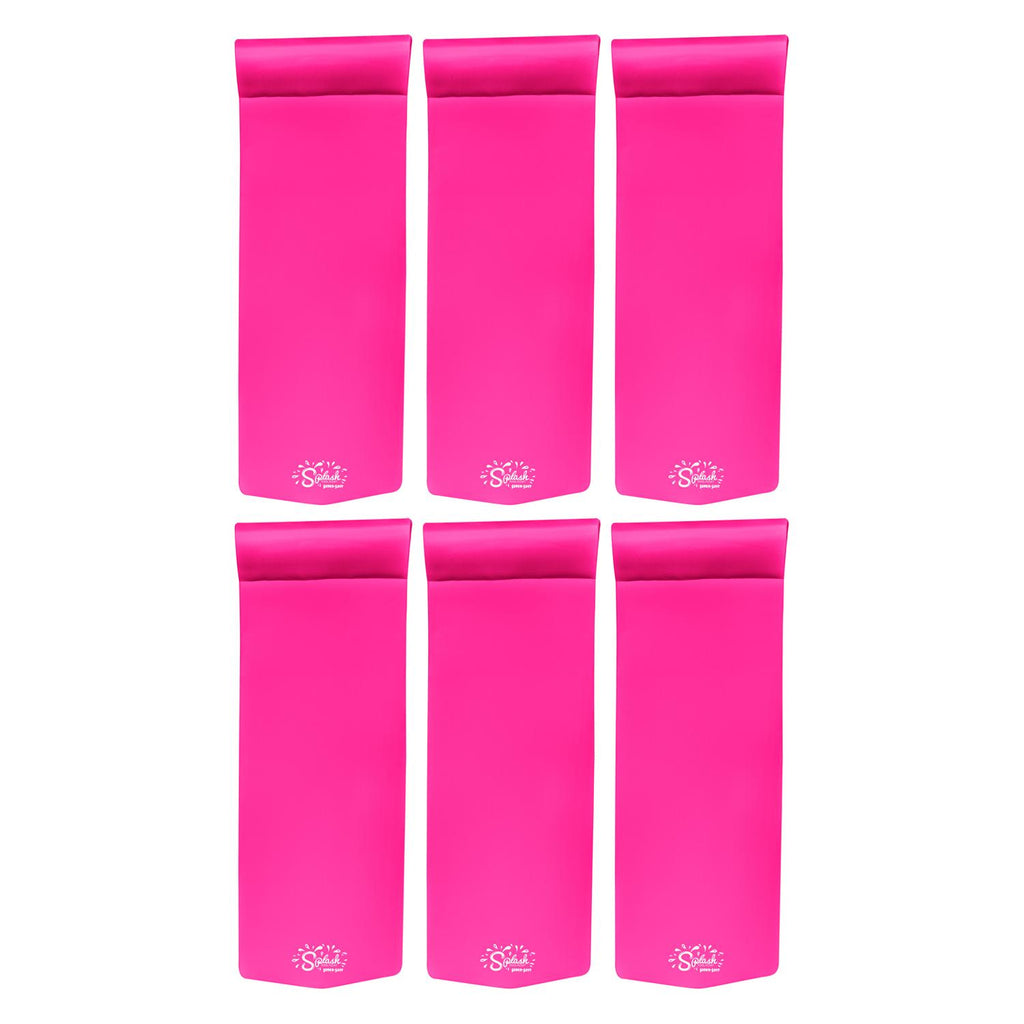 TRC Recreation TRC Splash 70 Inch Foam Raft Lounger Pool Lake Float, Flamingo Pink (6 Pack)