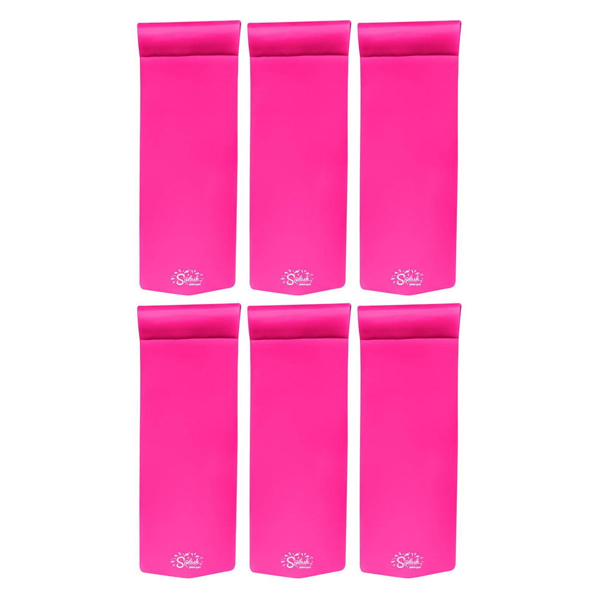 TRC Recreation TRC Splash 70 Inch Foam Raft Lounger Pool Lake Float, Flamingo Pink (6 Pack)