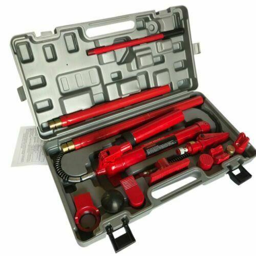 10 Ton Power Hydraulic Jack Body Frame Repair Kit Auto Shop Tool Lift Portable