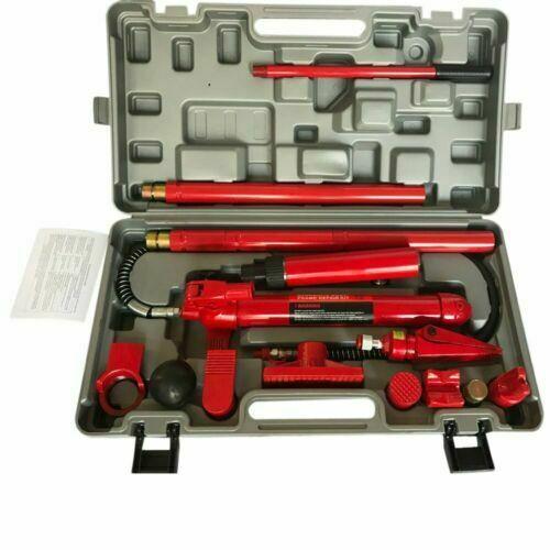10 Ton Power Hydraulic Jack Body Frame Repair Kit Auto Shop Tool Lift Portable