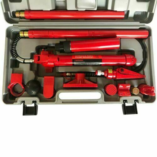 10 Ton Power Hydraulic Jack Body Frame Repair Kit Auto Shop Tool Lift Portable