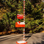 72 in. Tall North Pole Mailbox with Candy Cane Stand