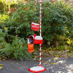 72 in. Tall North Pole Mailbox with Candy Cane Stand
