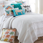Levtex Home - Casita White Quilt Set - Twin Quilt + One Standard Pillow Sham - Frin- White - Quilt Size (68x86in.) and Pillow Sham Size (26x20in.) - Reversible - Cotton Fabric