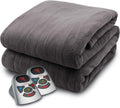 Micro Plush Electric Heated Blanket with Digital Controller, Queen, Grey
