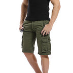 New Men Plaid Pockets Cargo Short Casual Pants