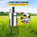 bestequip electric honey extractor separator 2 frame bee extractor stainless steel honeycomb spinner crank. beekeeping extraction apiary centrifuge equipment
