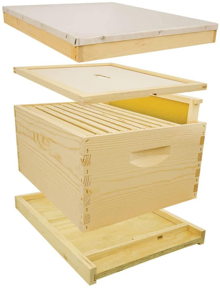 complete bee hive kit, unpainted, assembled, made in the usa