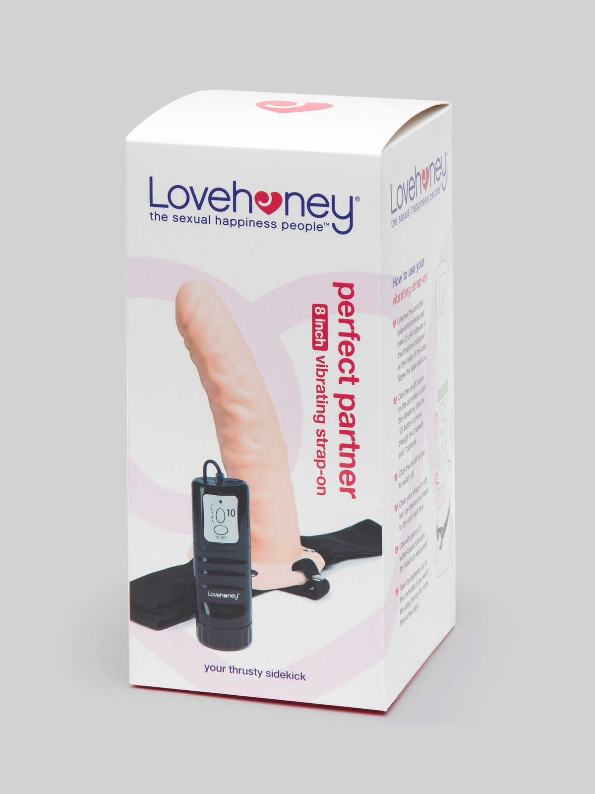 Lovehoney Perfect Partner Unisex Hollow Vibrating Strap-On 8 Inch, Flesh Pink | Flesh Pink