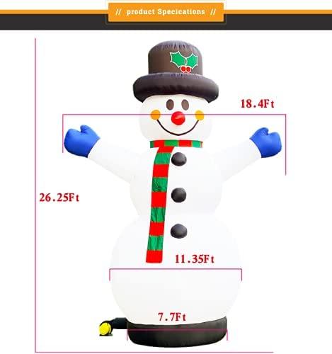 Giant 26Ft Premium Inflatable Snowman with Blower &amp; Build-in LED Lights, Blow up Christmas Decorations Outdoor Holiday Decor for Outdoor Yard Lawn Christmas Party