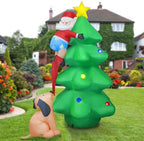 ZXHStore Christmas Decoration Inflatable-Dogs Chasing Elderly Ornaments with LED Lights, 6-Foot Christmas Tree Inflatable Decoration for Outdoor Courtyard Garden Lawn