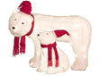 Haute Decor Mamma and Baby Polar Bear (Set of 2) Easy Setup Outdoor Lighted Christmas Yard Decor with 50 Warm White LED Lights and Classic Red and White Hat and Scarf