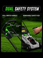 40V Cordless Lawn Mower, 16-Inch Brushless Electric Push Mower with 4.0Ah Battery &amp; Charger, 2-in-1 Mulching and Bagging, 5-Position Height Adjustment, Lightweight Foldable , Green