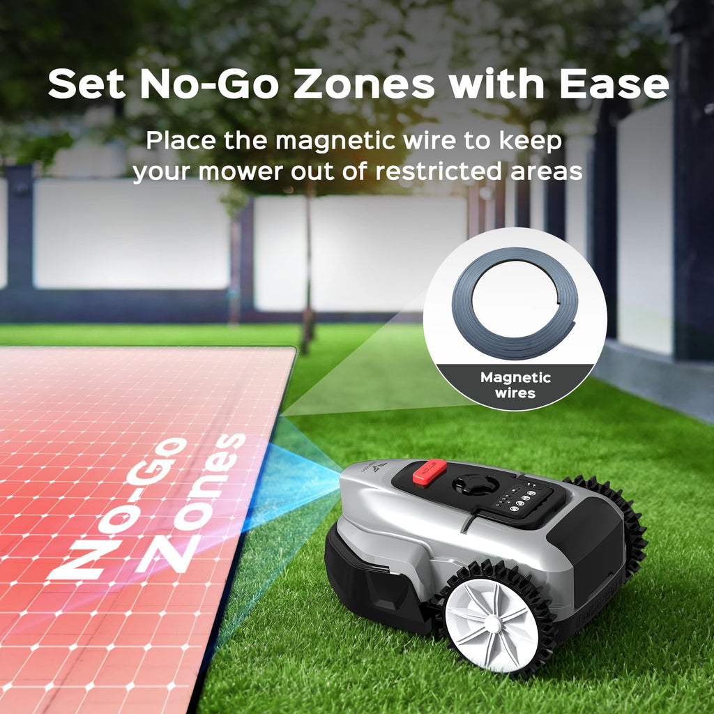 2026  V3 Robotic Lawn Mower, AI Vision Recognition Robot Lawn Mower with APP Control, Low-Noise Operation, Adjustable Cutting Height, No-Go Zones, for Small Lawns Up to 1600 Sq.Ft.