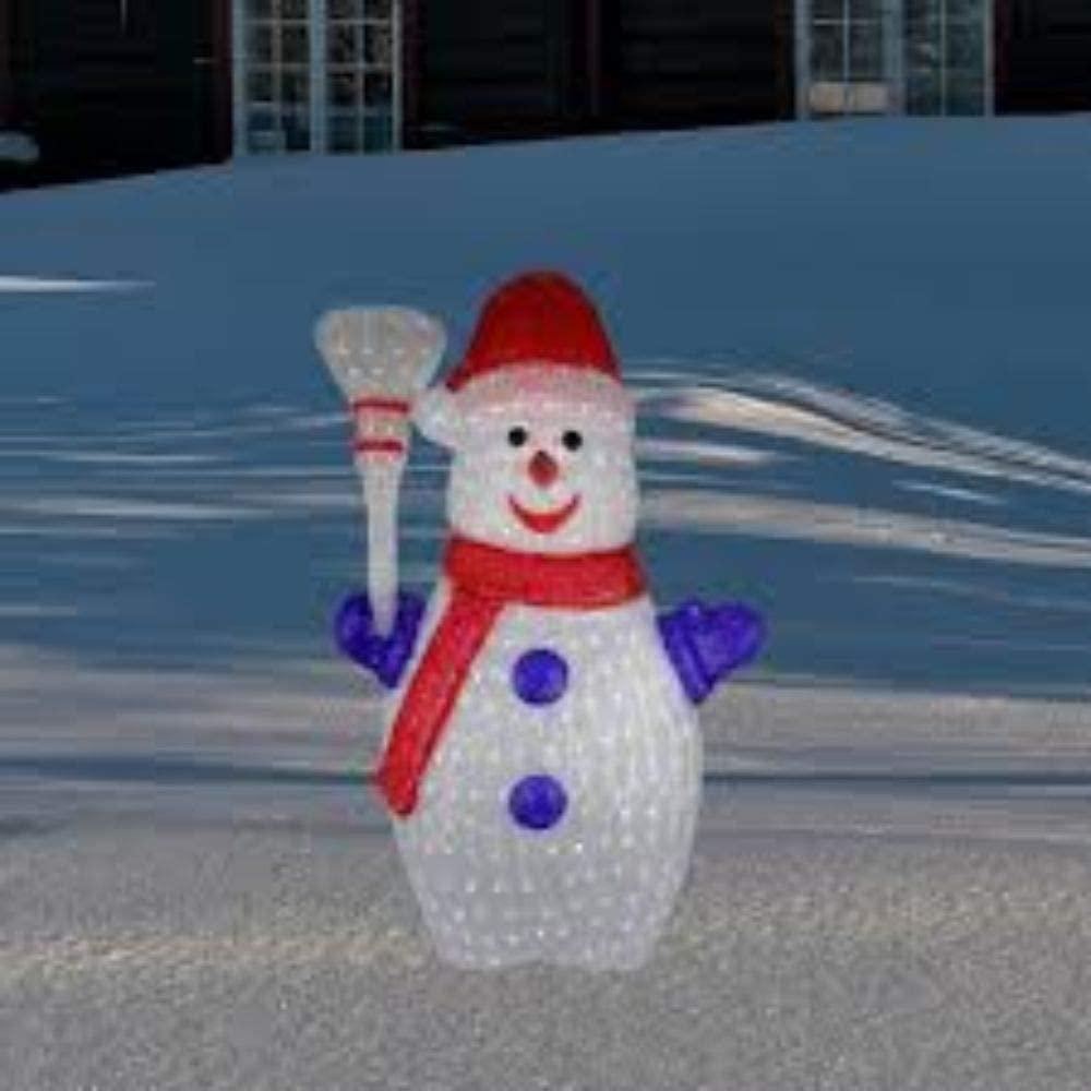 Christmas Central 48" White Commercial Acrylic Snowman Outdoor Decoration