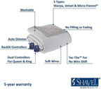 Shavel Home Products Micro Flannel Reverse to Sherpa Electric Heated Blanket  Chino  Full