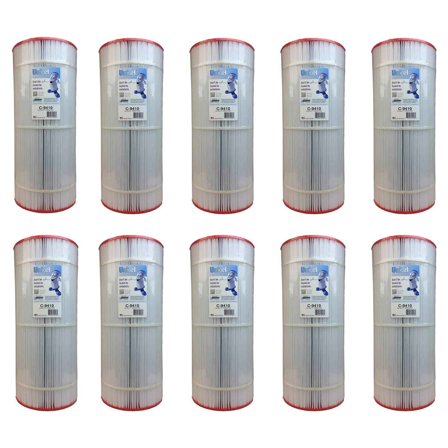 unicel 100 square feet sharp pleats swimming pool cartridge filter (10 pack)