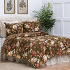 C&amp;F Home Koren Floral Full/Queen Quilt Machine Washable Reversible Bedspread Coverlet
