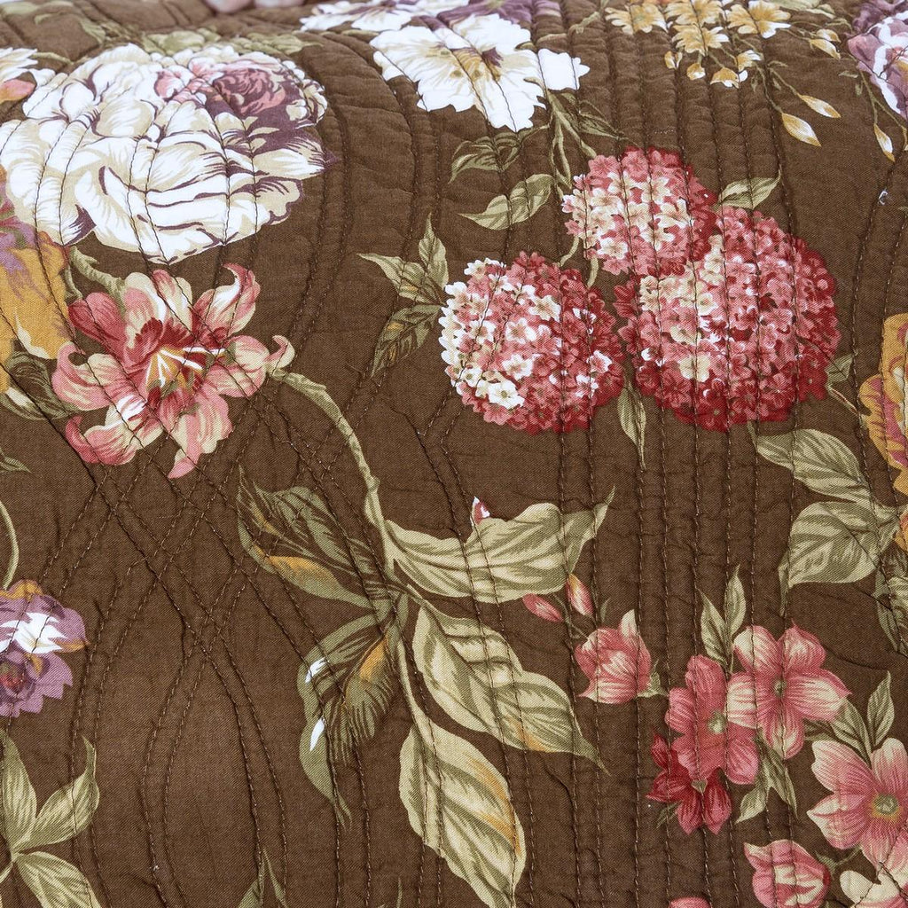 C&amp;F Home Koren Floral Full/Queen Quilt Machine Washable Reversible Bedspread Coverlet
