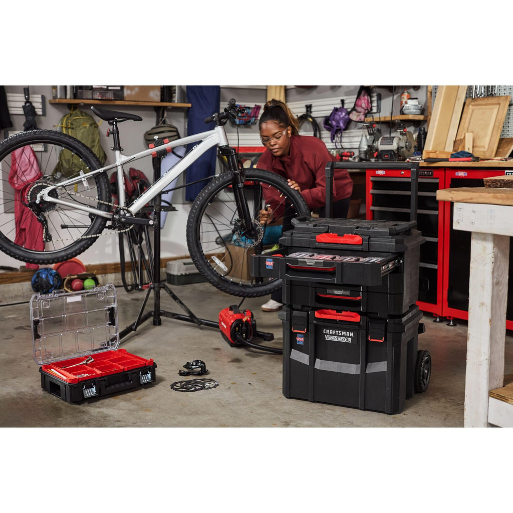 VERSASTACK XL Tool Box with Wheels, Waterproof, Stackable System, Portable Rolling Storafor Indoor/Outdoor Use, 22.5 Inch (CMST21445)