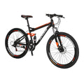 Eurobike S7 Mountain Bike Full Suspension Frame 21 Speed Shifter 27.5 Inch Wheels Dual Disc Brakes Bikes for Men Orange
