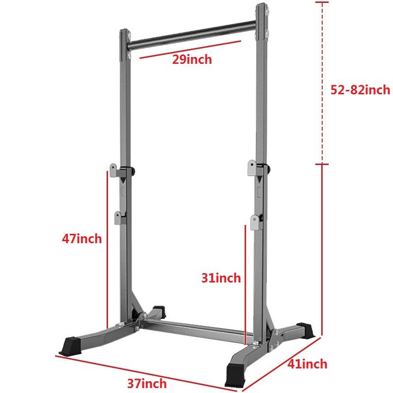Pull-up &amp; Squat Rack 2x2in Tubes. Power Rack with Adjustable Pull Up Bar &amp; J-Cups. Commercial Grade Squat Stand for Strength Training &amp; Weightlifting.