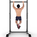 Pull-up &amp; Squat Rack 2x2in Tubes. Power Rack with Adjustable Pull Up Bar &amp; J-Cups. Commercial Grade Squat Stand for Strength Training &amp; Weightlifting.