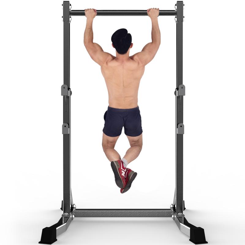 OUSGAR Multi-Function Adjustable Power Rack Exercise Squat Stand with J-Hooks, Heavy Duty Squat Rack Weight and Bar Holder, Exercise Power Cawith Pull Up Bar for Home Gym, 220LB Capacity