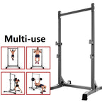 OUSGAR Multi-Function Adjustable Power Rack Exercise Squat Stand with J-Hooks, Heavy Duty Squat Rack Weight and Bar Holder, Exercise Power Cawith Pull Up Bar for Home Gym, 220LB Capacity