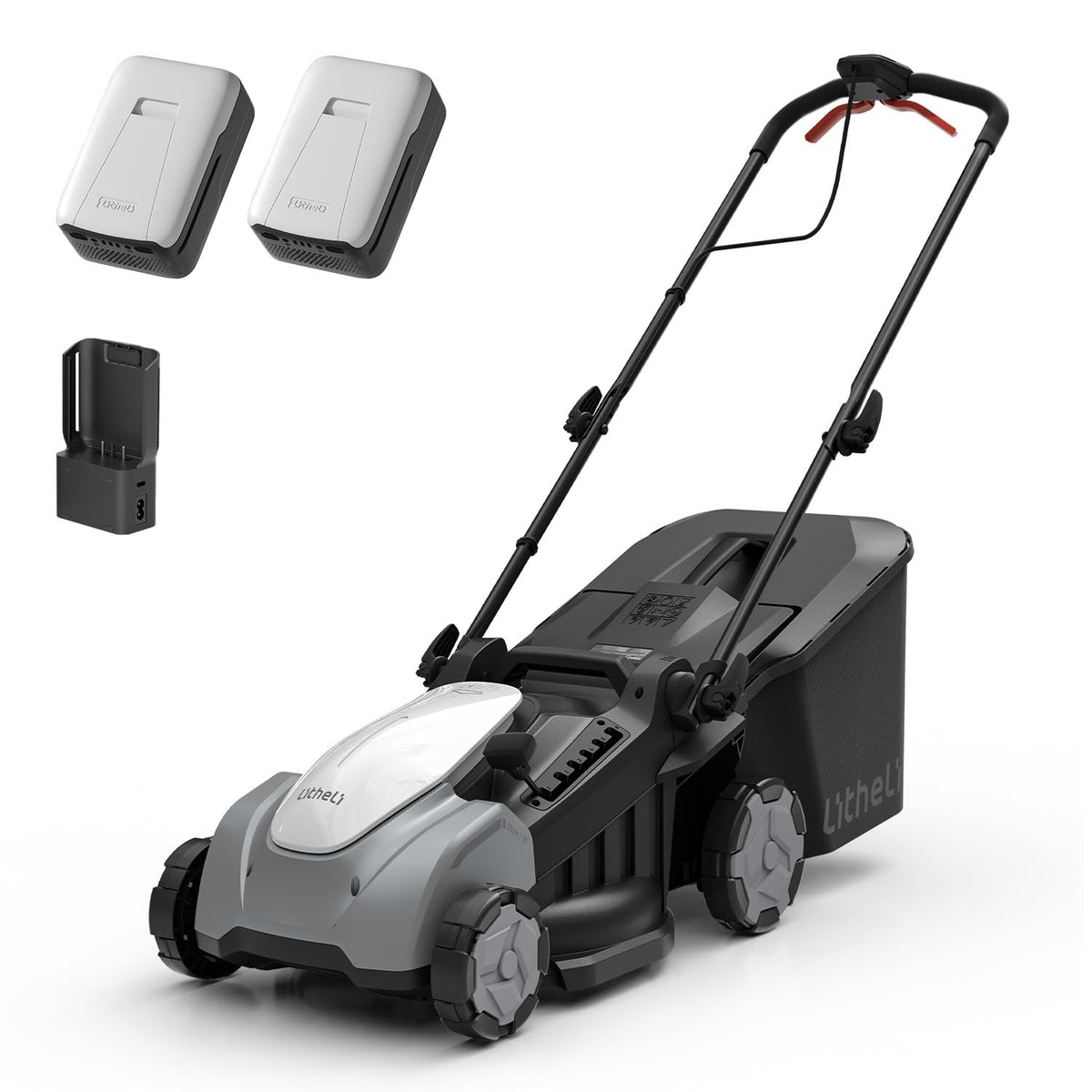 Electric Lawn Mower Cordless,Grass Cutter Machine for 3200 Sq. Ft, Lawnmower with Brushless Motor, 16.5 in Cutting Width, Cutting Height 1-2.5 in, 2 x 5.0 Ah Batteries &amp; Charger