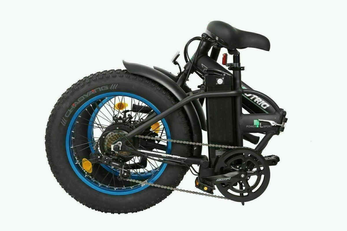 Ecortic Electric Fat Tire Bicycle Folding Bike 12Ah 36V 500W Lithium Battery Beach Snow Mountain 20 In. E Bike Moped (Black &amp; Blue)