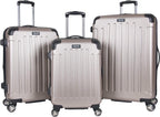 Renegade 3-Piece Luggage Expandable 8-Wheel Spinner Lightweight Hardside Travel Suitcase Set, Champagne, (20"/24"/28")