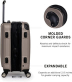 Renegade 3-Piece Luggage Expandable 8-Wheel Spinner Lightweight Hardside Travel Suitcase Set, Champagne, (20"/24"/28")