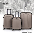Renegade 3-Piece Luggage Expandable 8-Wheel Spinner Lightweight Hardside Travel Suitcase Set, Champagne, (20"/24"/28")