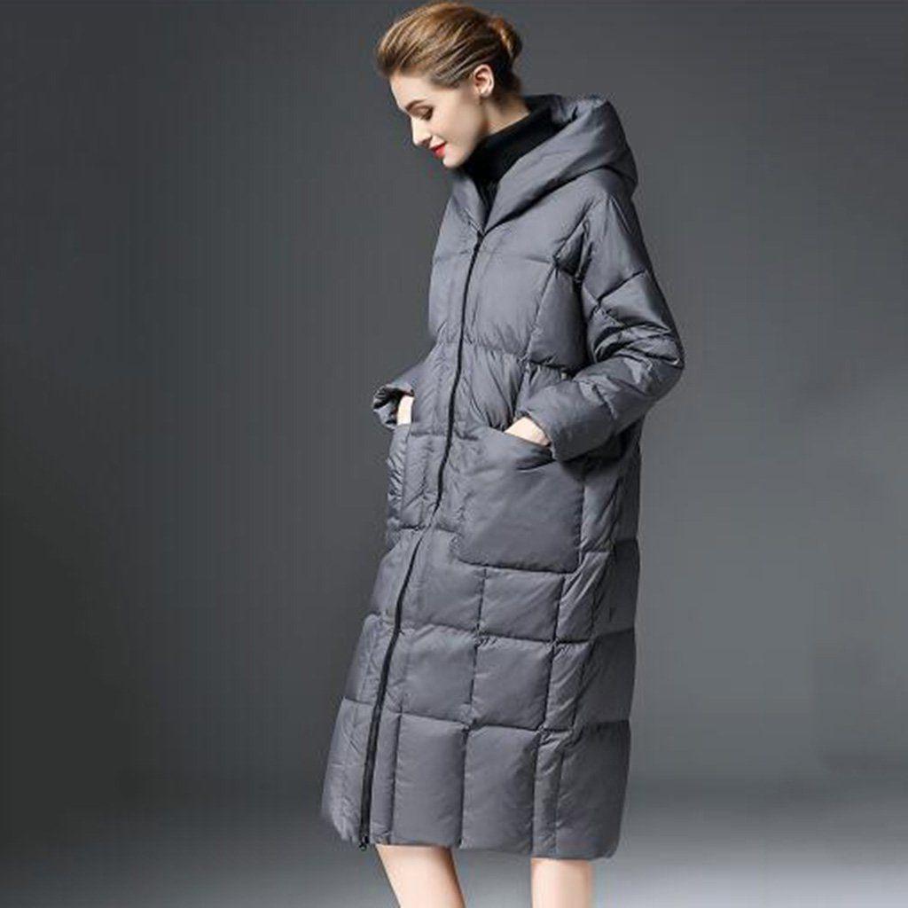 luxury thick long down coat