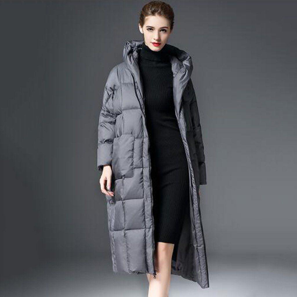 luxury thick long down coat