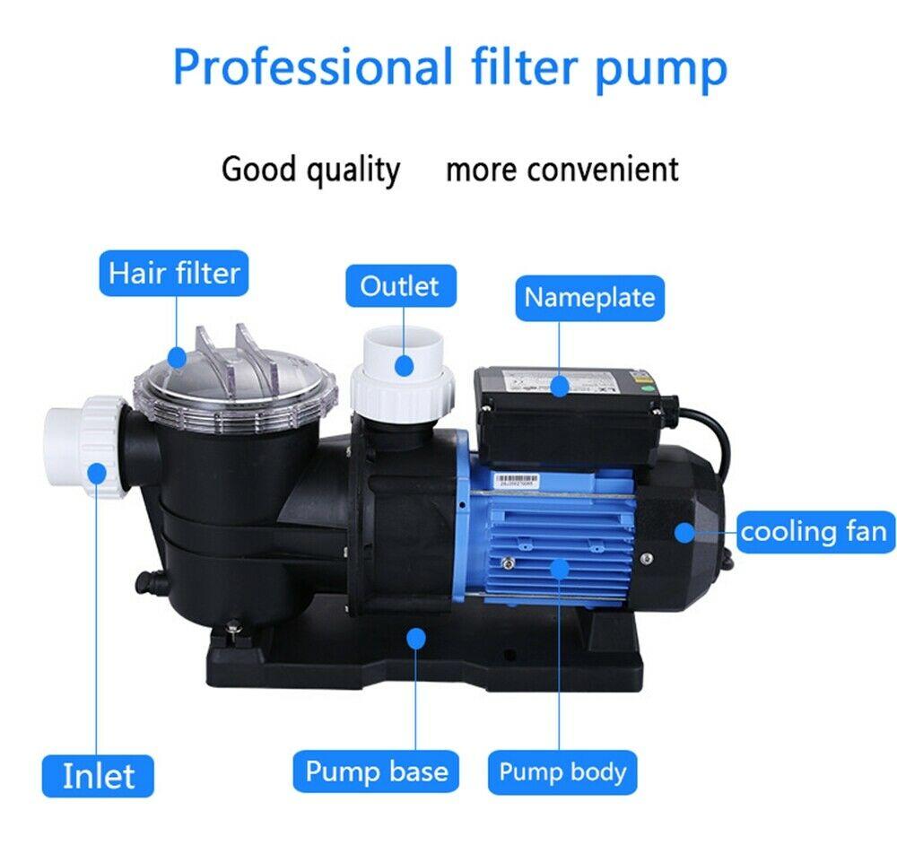 3 hp high flo above ground swimming pool pump w/ strainer filter basket