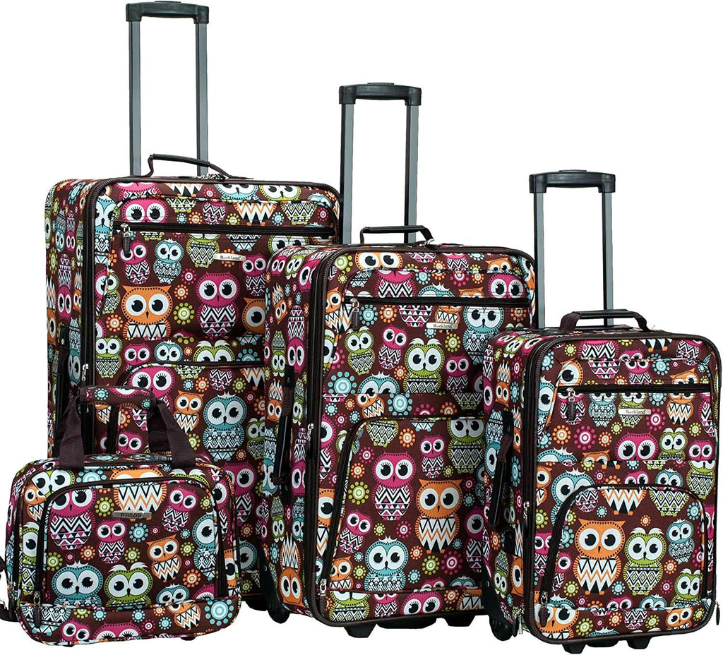 Jungle Softside Upright Luggage Set, Owl, 4-Piece (14/29/24/28)