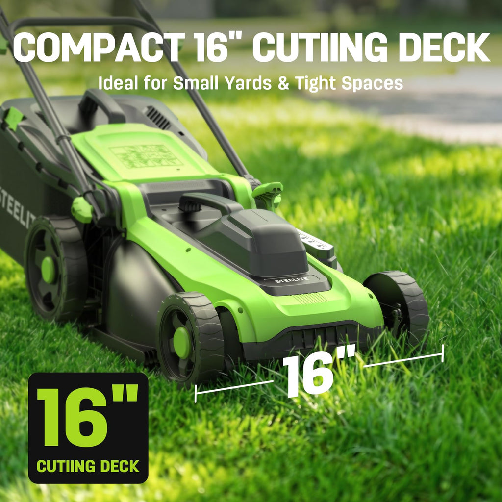 16-Inch 1800W Corded Electric Lawn Mower, Powerful Rotary Mower for Medium Lawns, with Grass Collection Bag &amp; Height Adjustment