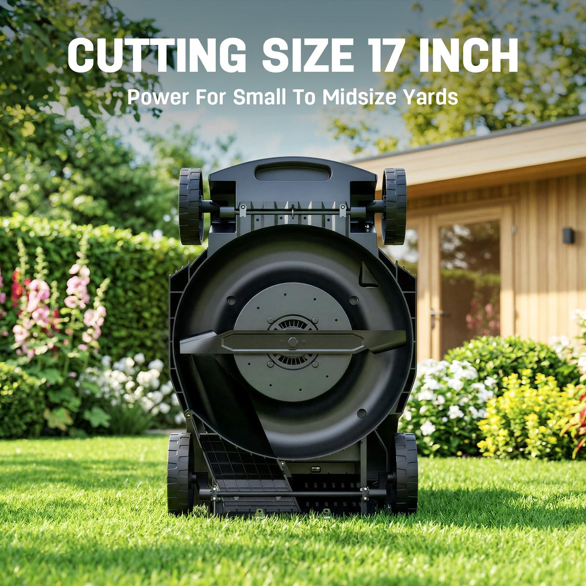 40V 17 Inch Electric Lawn Mower Cordless, Brushless Motor, 6-Position Height Adjustment, 2-in-1 Bagging &amp; Mulching, Includes 2 x 4.0Ah Batteries and Battery Charger