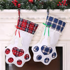 ZXYDD Creative Dog Paw Christmas Socks Christmas Decorations Christmas Socks Gift Bag 2045(cm) Red Snowflakes1+Blue Plaid1 Christmas Ornament