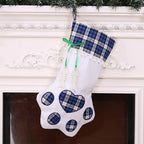 ZXYDD Creative Dog Paw Christmas Socks Christmas Decorations Christmas Socks Gift Bag 2045(cm) Red Snowflakes1+Blue Plaid1 Christmas Ornament
