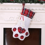 ZXYDD Creative Dog Paw Christmas Socks Christmas Decorations Christmas Socks Gift Bag 2045(cm) Red Snowflakes1+Blue Plaid1 Christmas Ornament