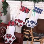 ZXYDD Creative Dog Paw Christmas Socks Christmas Decorations Christmas Socks Gift Bag 2045(cm) Red Snowflakes1+Blue Plaid1 Christmas Ornament