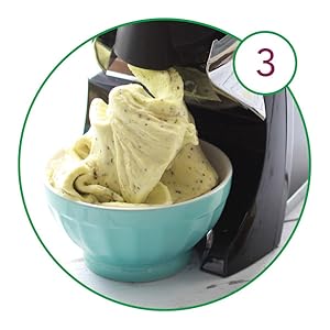 Deluxe Frozen Fruit Soft Serve Dessert Maker, Vegan and Dairy-Treats with No Added Sugar, Easy Push Button Operation, Includes 75 Recipe Booklet, Dishwasher Safe Parts, in Black