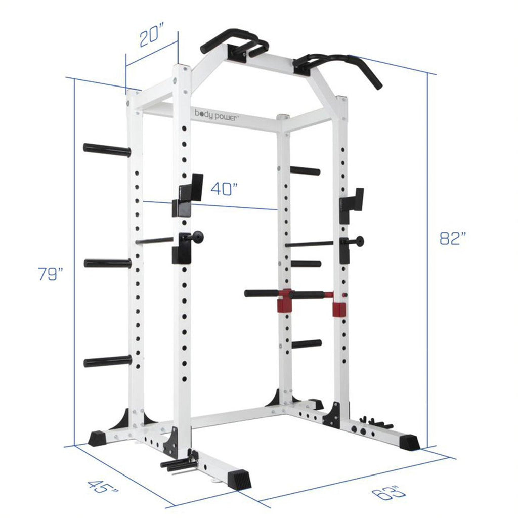 Body Power SMU6200 Weightlifting Deluxe Home Power Rack CaSystem