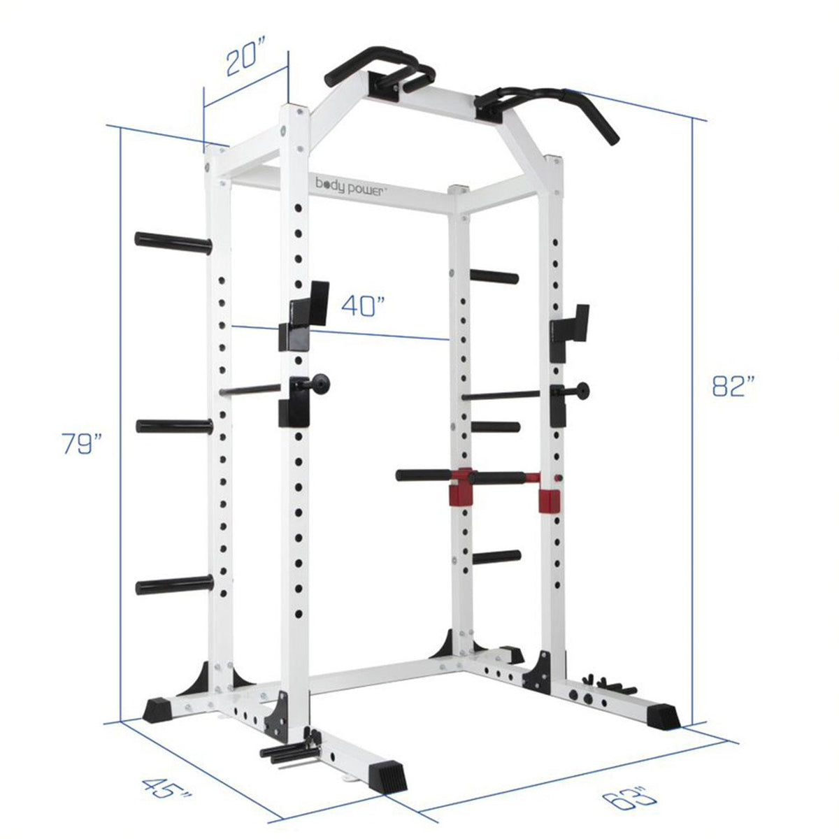 Body Power SMU6200 Weightlifting Deluxe Home Power Rack CaSystem