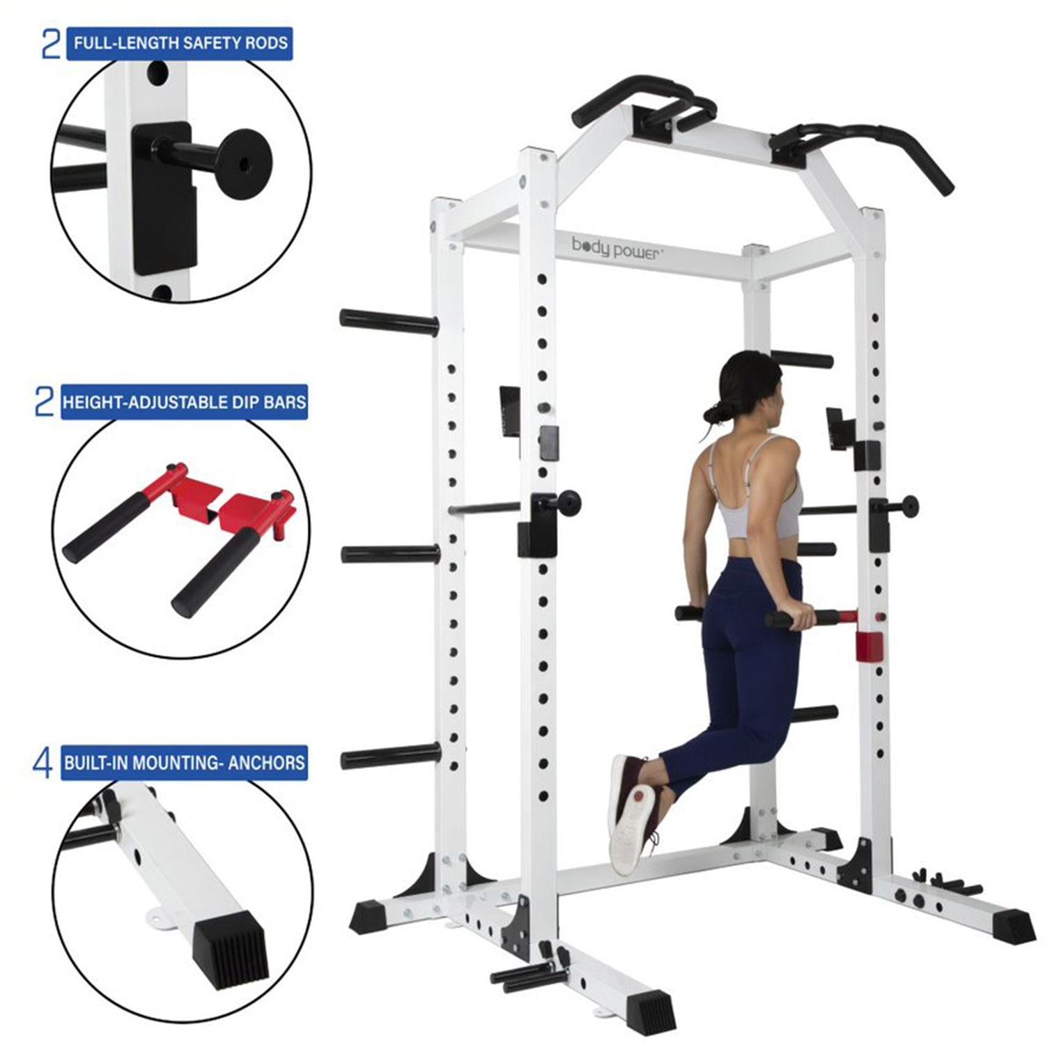 Body Power SMU6200 Weightlifting Deluxe Home Power Rack CaSystem