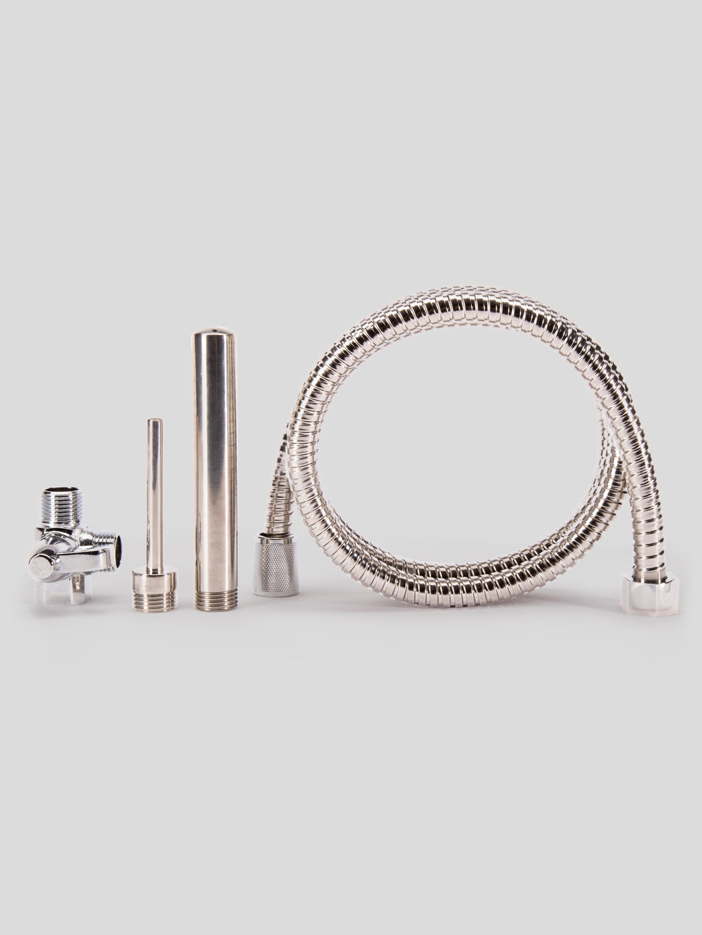 Clean Stream Deluxe Shower Enema Set, Silver